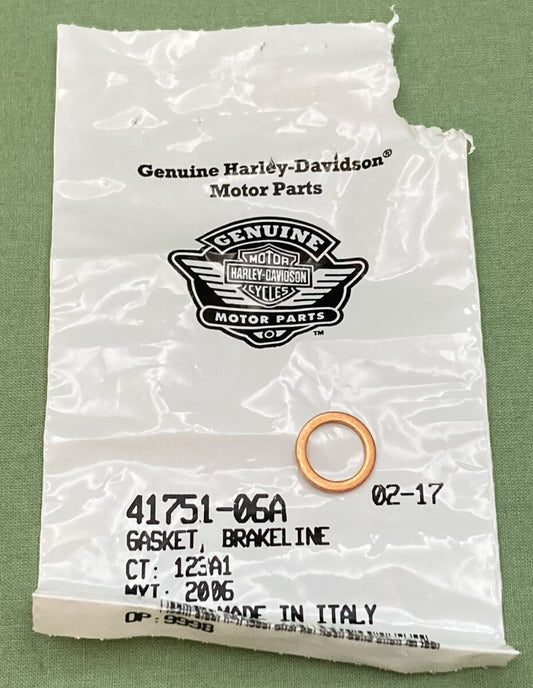 NEW GENUINE HARLEY DAVIDSON 41751-06A BRAKELINE GASKET