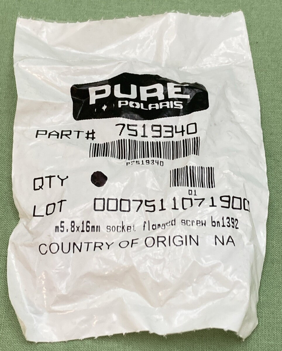 NEW GENUINE POLARIS 7519340 FRONT STRUT Soc. Head Flange Screw, 5.8 mm x 16 mm