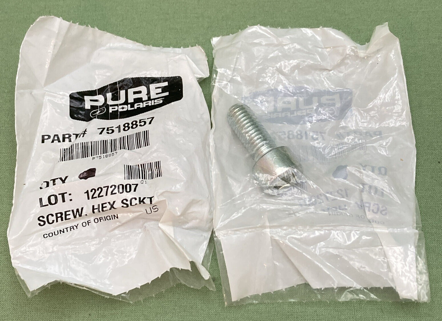 QTY 2 NEW GENUINE POLARIS 7518857 Headlight Assembly Screw Hex Sckt