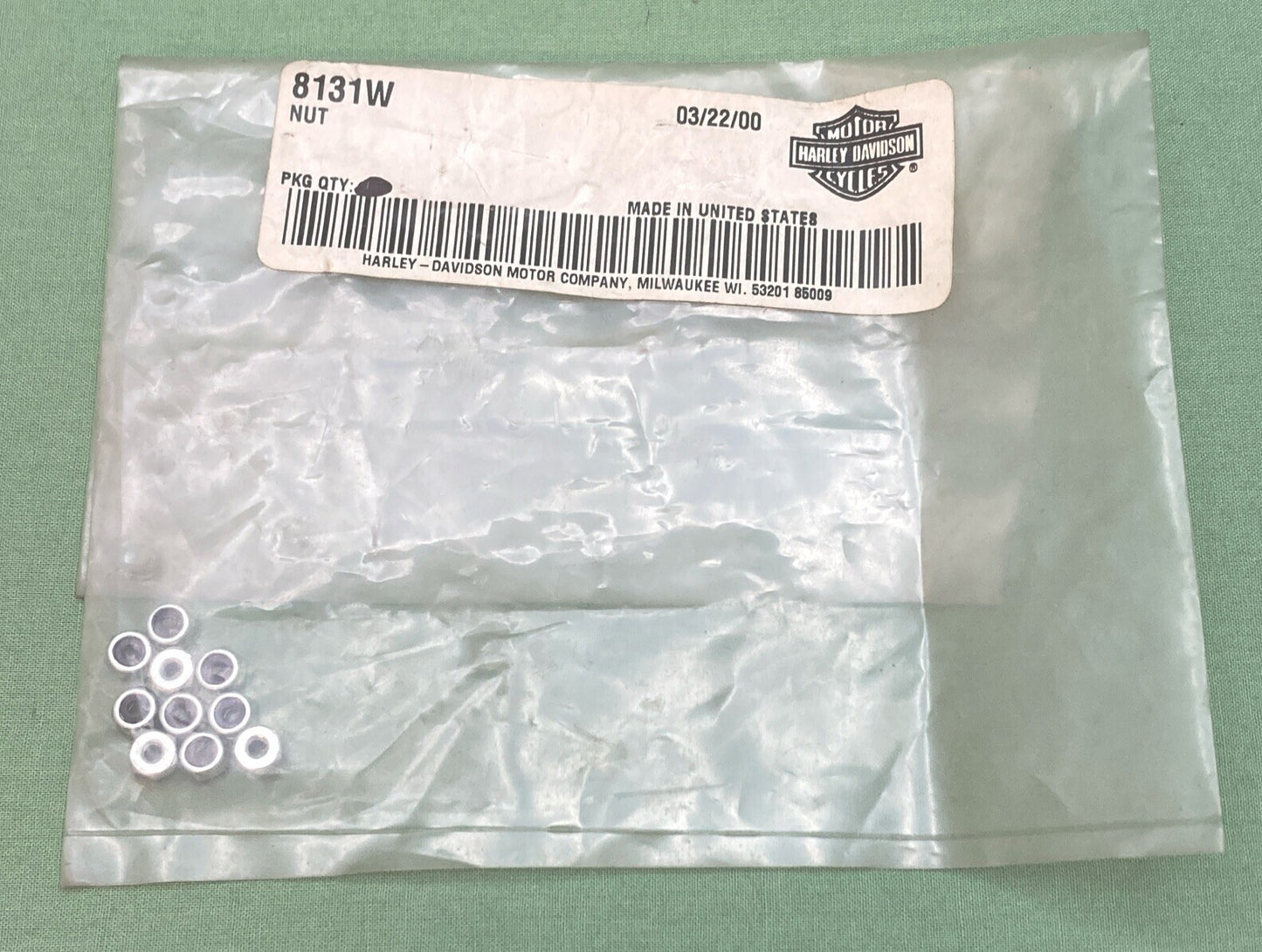 QTY 10 NEW GENUINE HARLEY DAVIDSON 8131W NUT