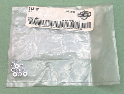 QTY 10 NEW GENUINE HARLEY DAVIDSON 8131W NUT