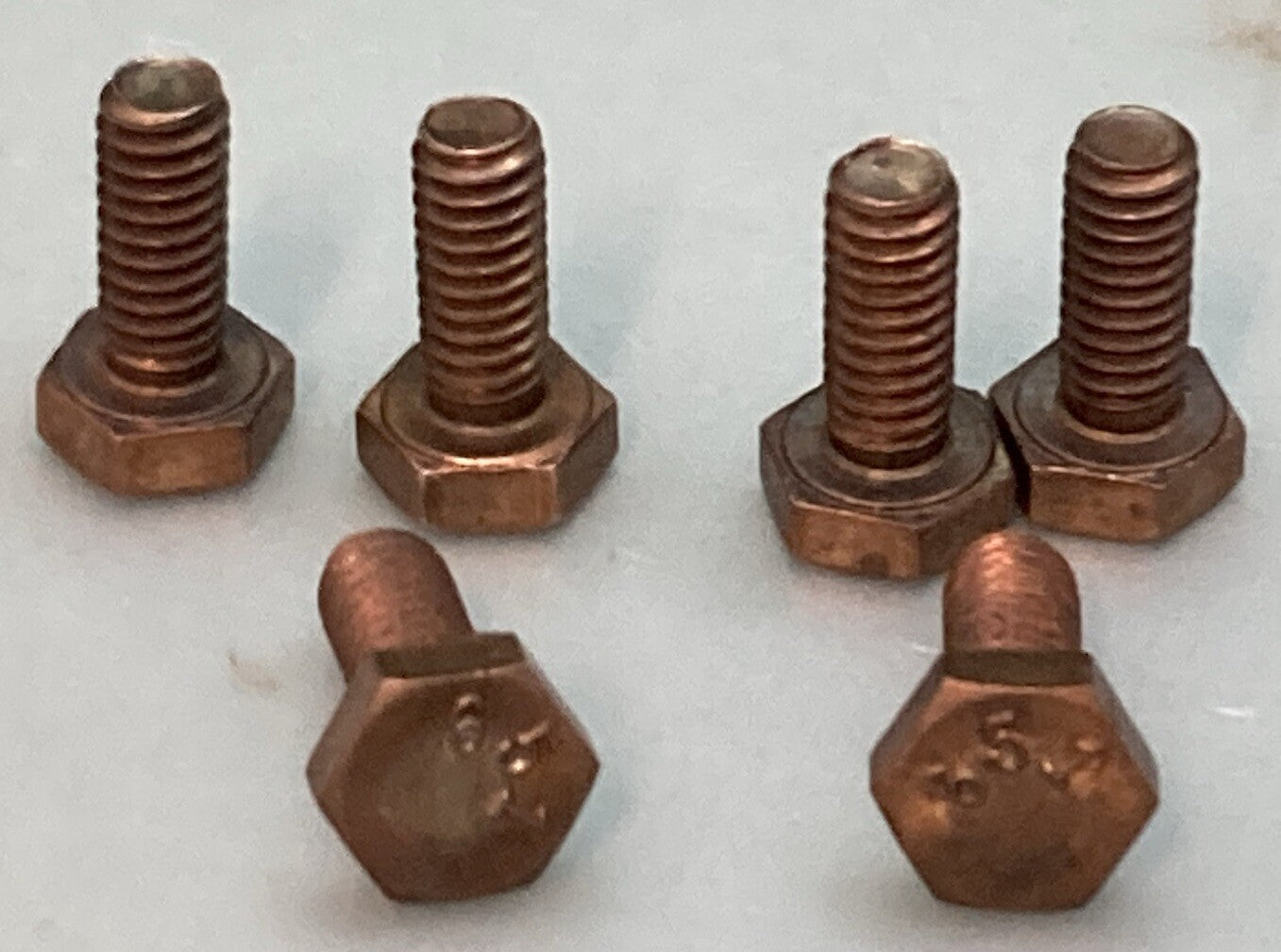 QTY 6 NEW 651 Silicon Bronze Hex Cap Screws 1/4" X 5/8"