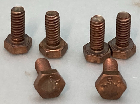 QTY 6 NEW 651 Silicon Bronze Hex Cap Screws 1/4" X 5/8"