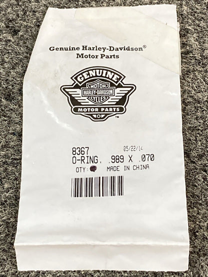 NEW GENUINE HARLEY DAVIDSON 8367 O RING .989 X .070