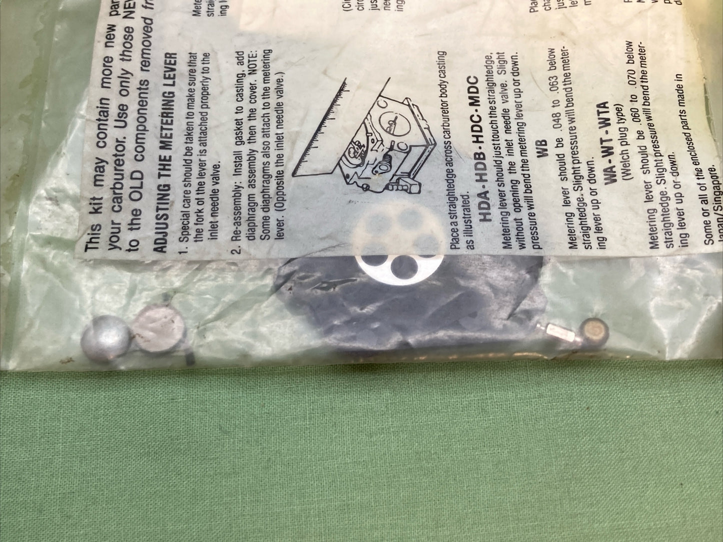 NEW GENUINE WALBRO K5-HDA CARBURETOR REPAIR KIT