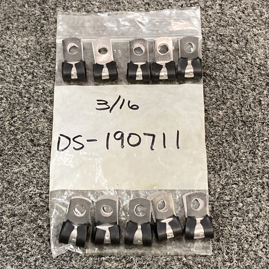 QTY 10 NEW REPLACES Gardner-Westcott DS-190711 3/16" CLAMP WITH RUBBER GUARDS