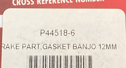 QTY 6 NEW GOODRIDGE  P44518-6 BRAKE PART GASKET BANJO 12MM