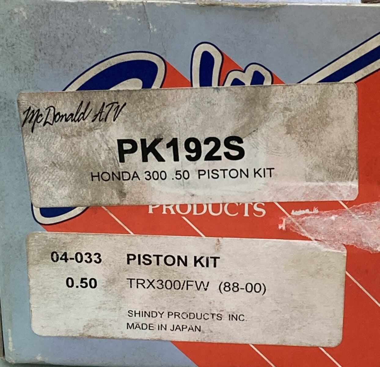 NEW GENUINE SHINDY PK192S PISTON KIT 0.50