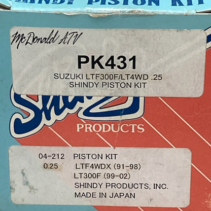 NEW GENUINE SHINDY PK431 PISTON KIT 0.25