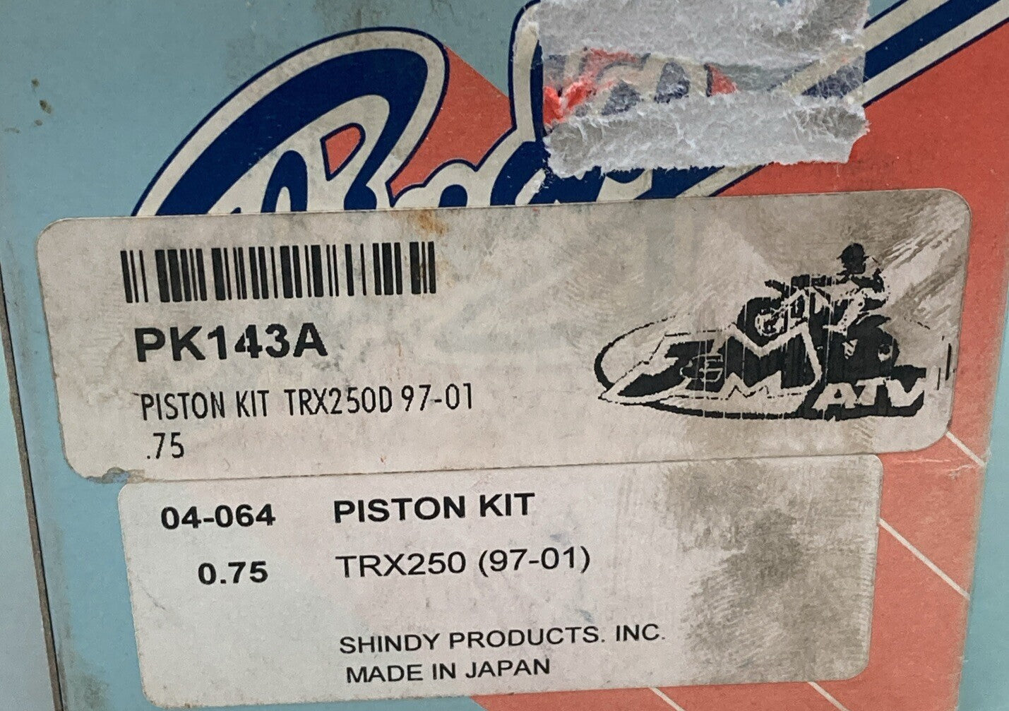NEW GENUINE SHINDY PK143A PISTON 0.75 PISTON ONLY