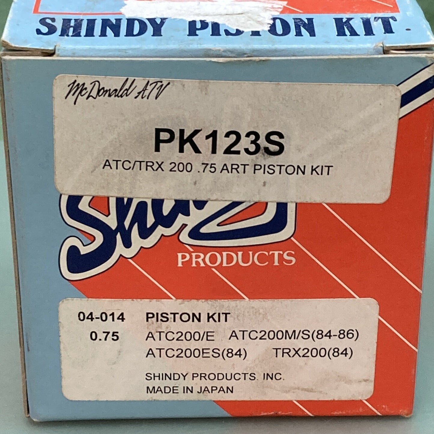 NEW GENUINE SHINDY PK123S PISTON KIT 0.75