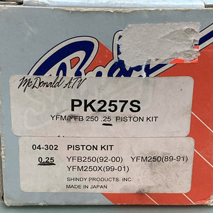 NEW GENUINE SHINDY PK257S PISTON KIT 0.25