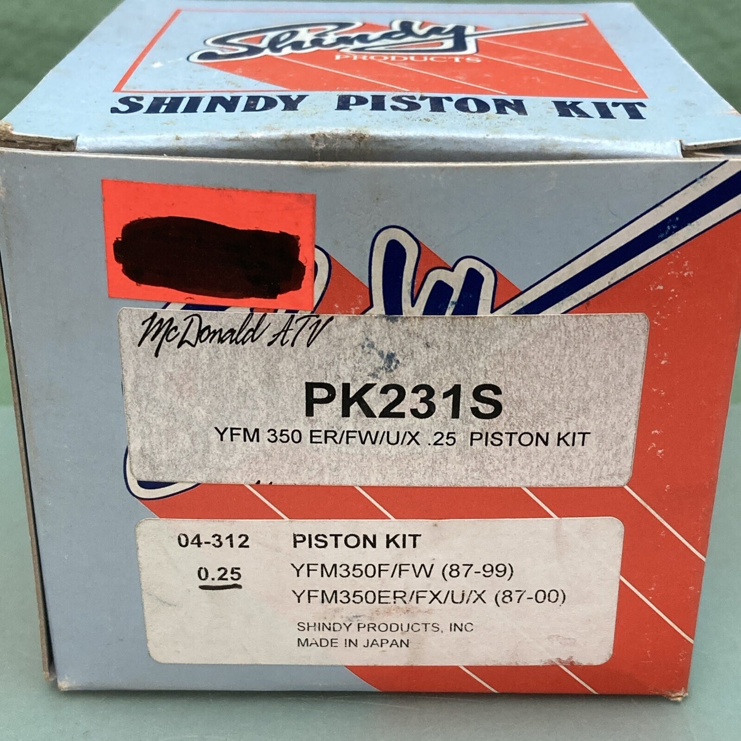 NEW GENUINE SHINDY PK231S PISTON KIT 0.25