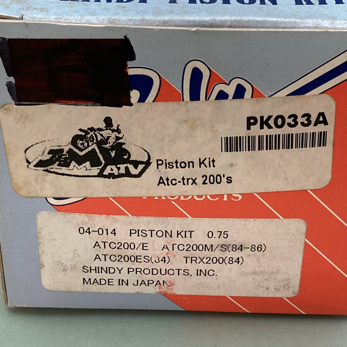 NEW GENUINE SHINDY PK033A PISTON KIT 0.75