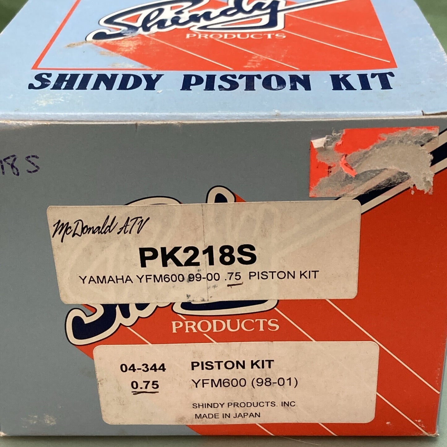 NEW GENUINE SHINDY PK218S PISTON KIT 0.75