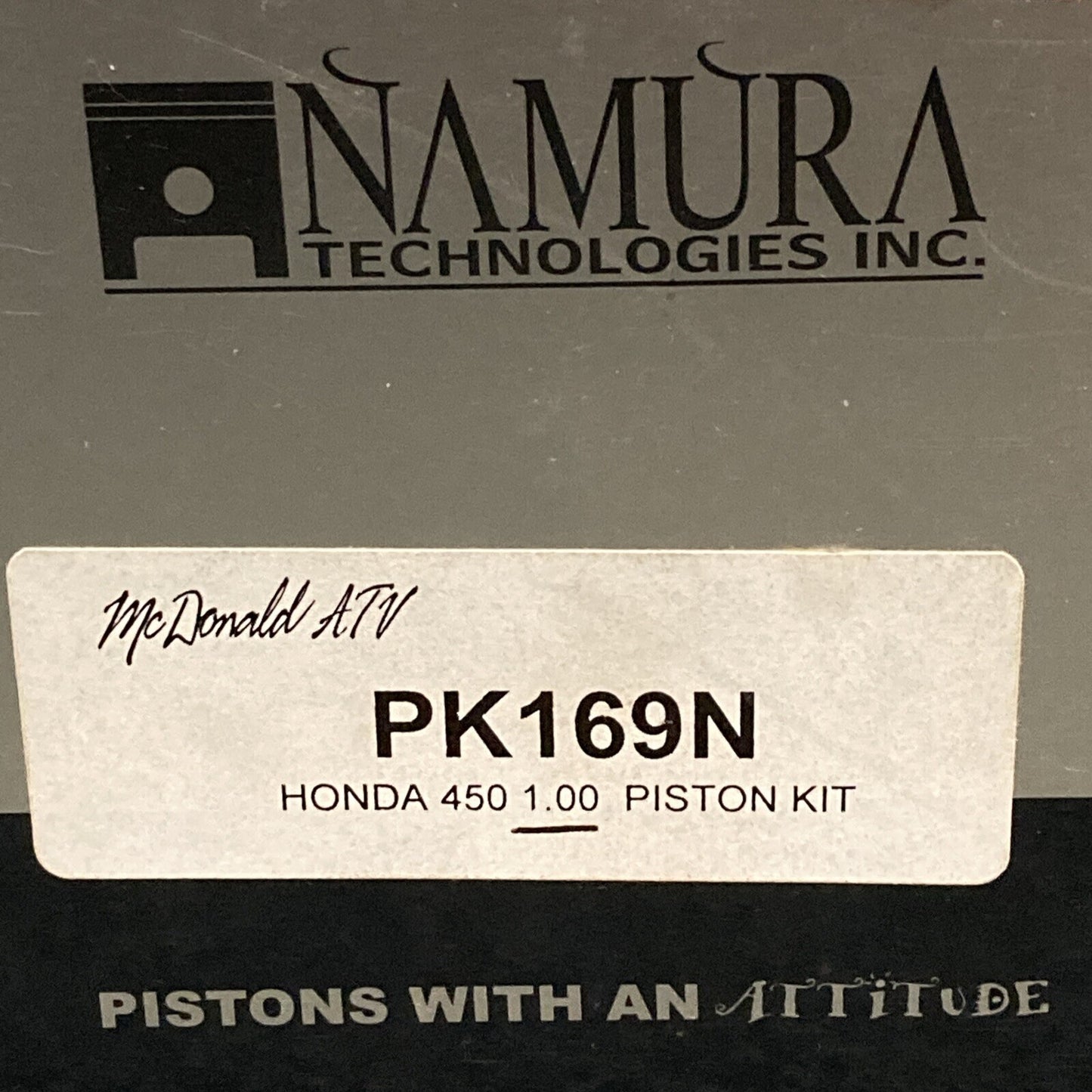 NEW NAMURA TECHNOLOGIES PK169N HONDA 450 1.00 PISTON KIT NA-10000-4