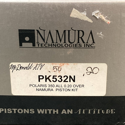 NEW NAMURA TECHNOLOGIES PK532N POLARIS 350 ALL 0.20 OVER NA-50001-2 PISTON KIT