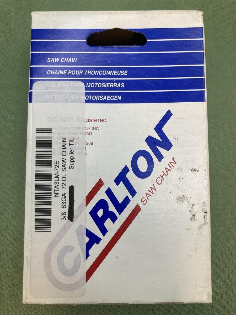 NEW GENUINE CARLTON A3LM-72E 18" CHAINSAW CHAIN 3/8 63GA 72DL