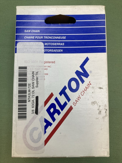 NEW GENUINE CARLTON A3LM-72E 18" CHAINSAW CHAIN 3/8 63GA 72DL