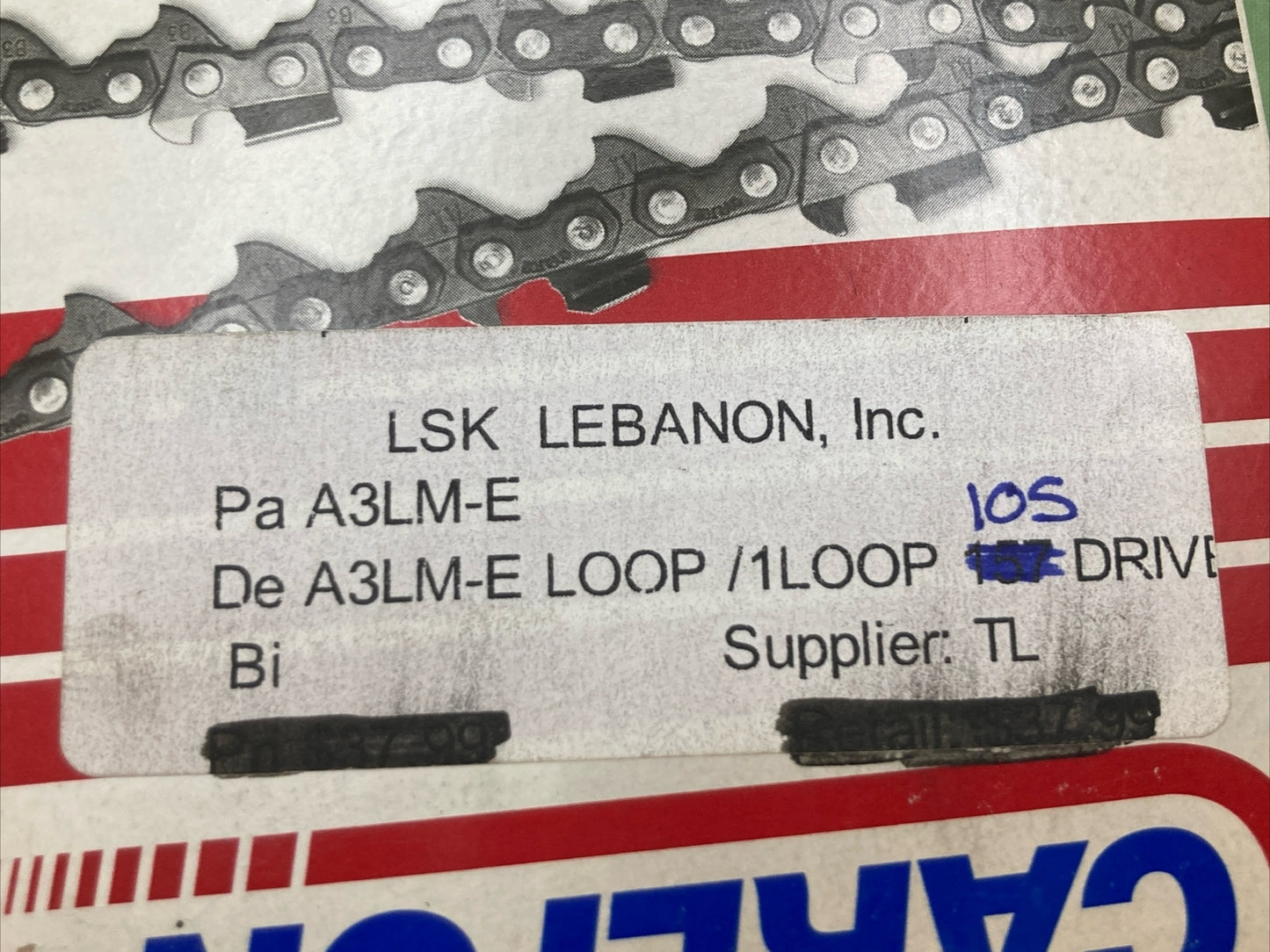 NEW GENUINE CARLTON A3LM-105E 36" CHAINSAW CHAIN 3/8 63GA 105DL