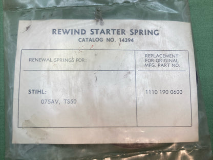 NEW REPLACES STIHL 1110-190-0600 STARTER SPRING 14394