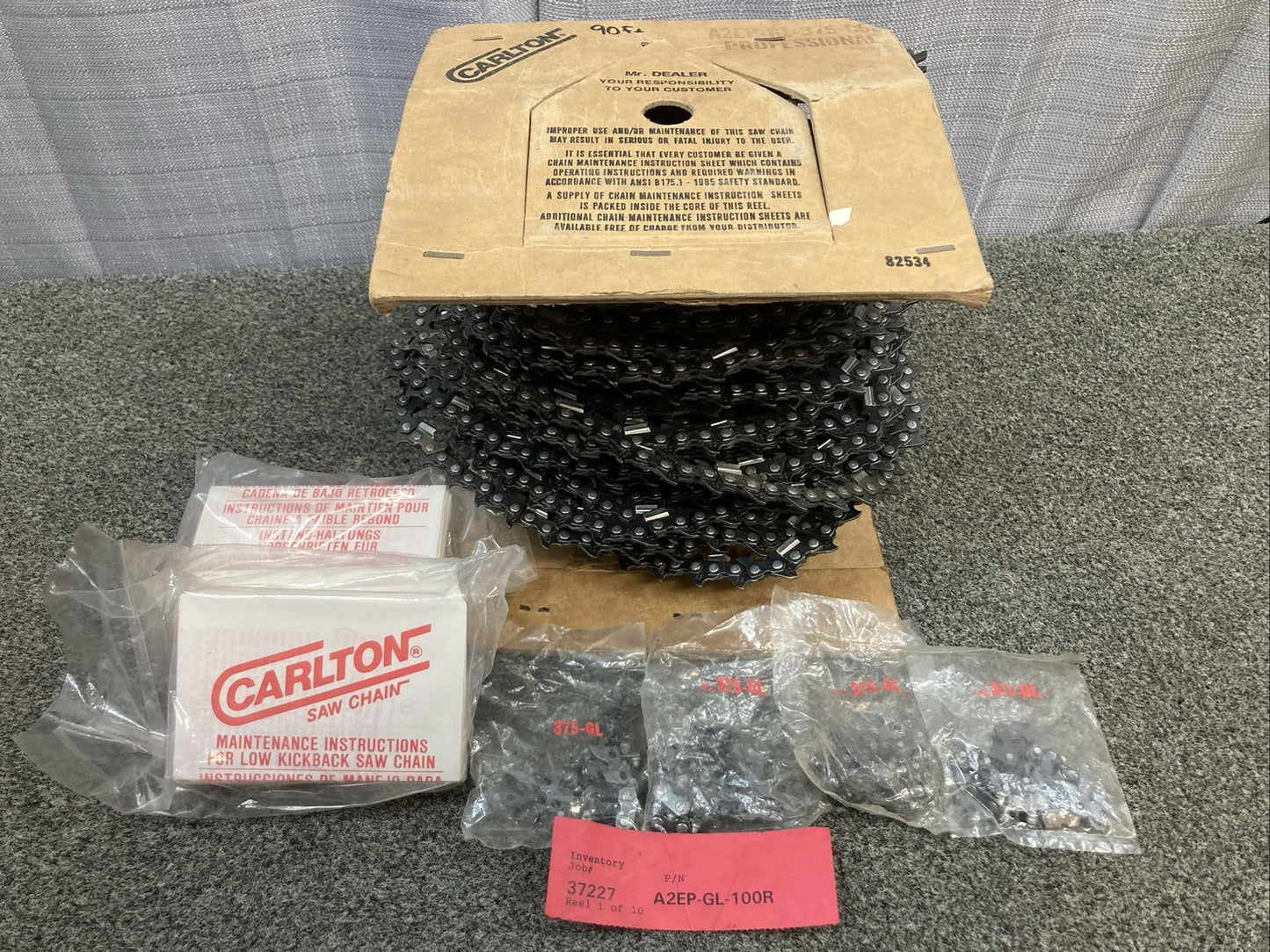 NEW GENUINE CARLTON A2EP-GL-100R 90' CHAINSAW CHAIN ROLL 3/8, 058 Semi Chisel