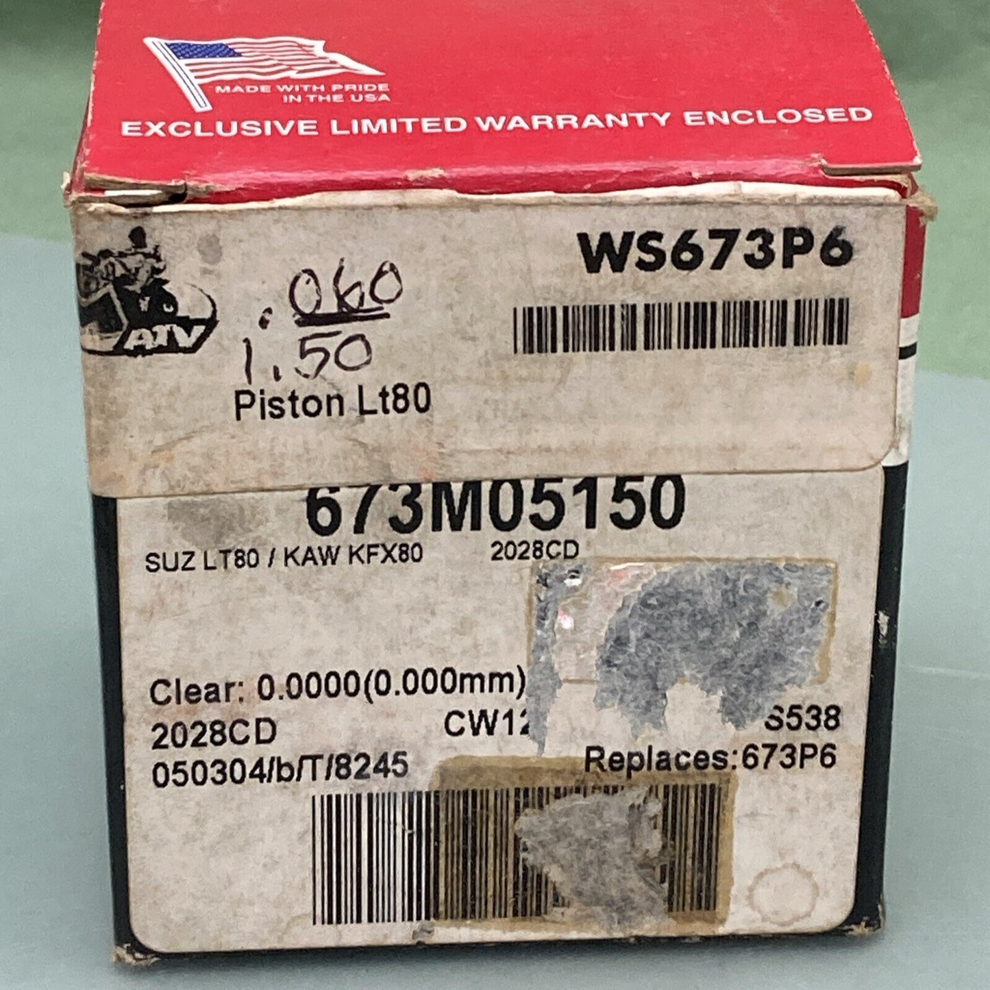 NEW GENUINE WISECO 673M05150 SUZ LT80/KAW KFX 80 PISTON KIT WS673P6