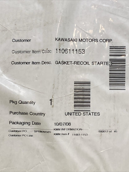 NEW GENUINE KAWASAKI 11061-1153 GASKET RECOIL STARTER