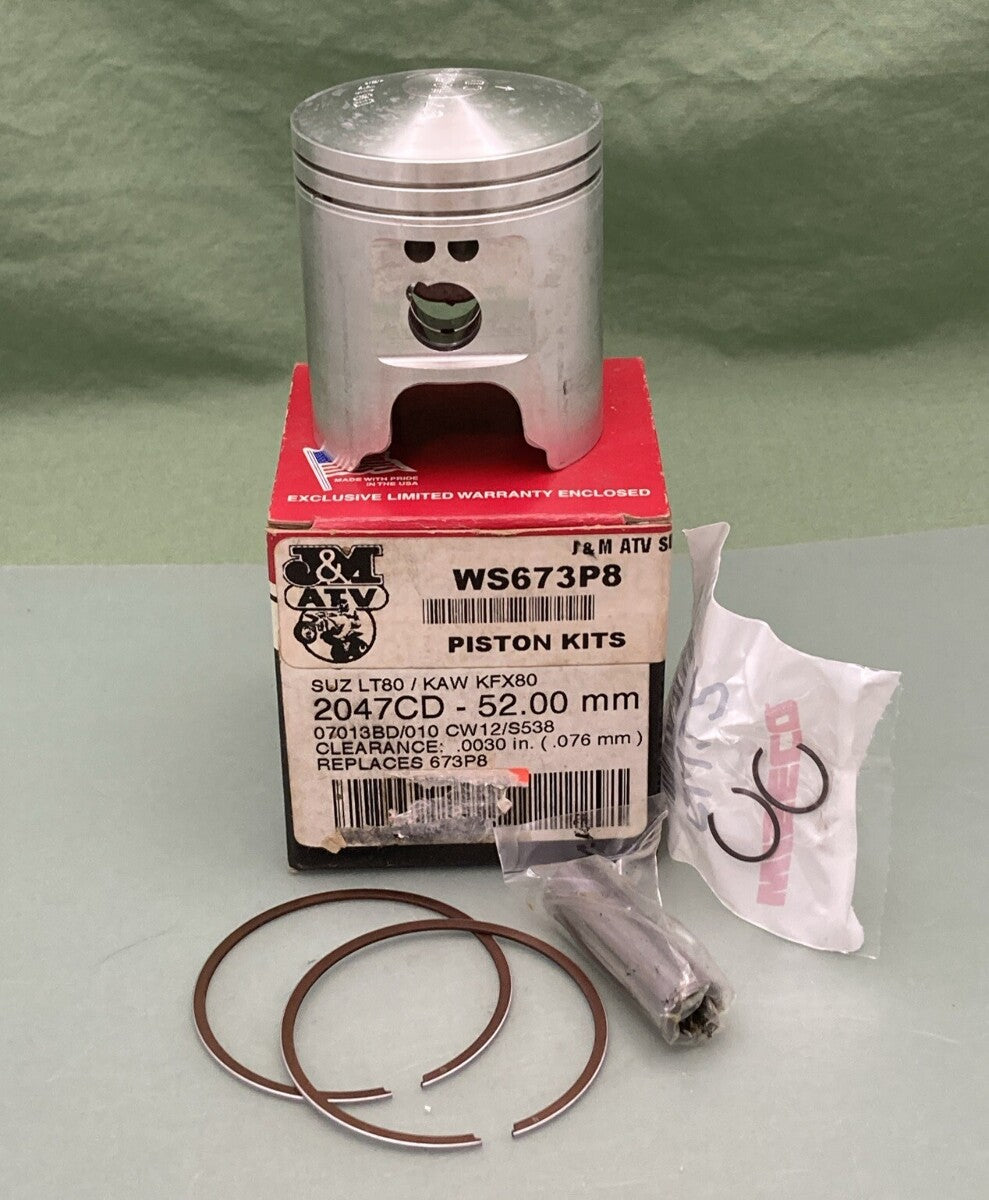 NEW WISECO WS673P8 SUZ LT80/KAW FX80 PISTON KIT 2047CD - 52.00MM