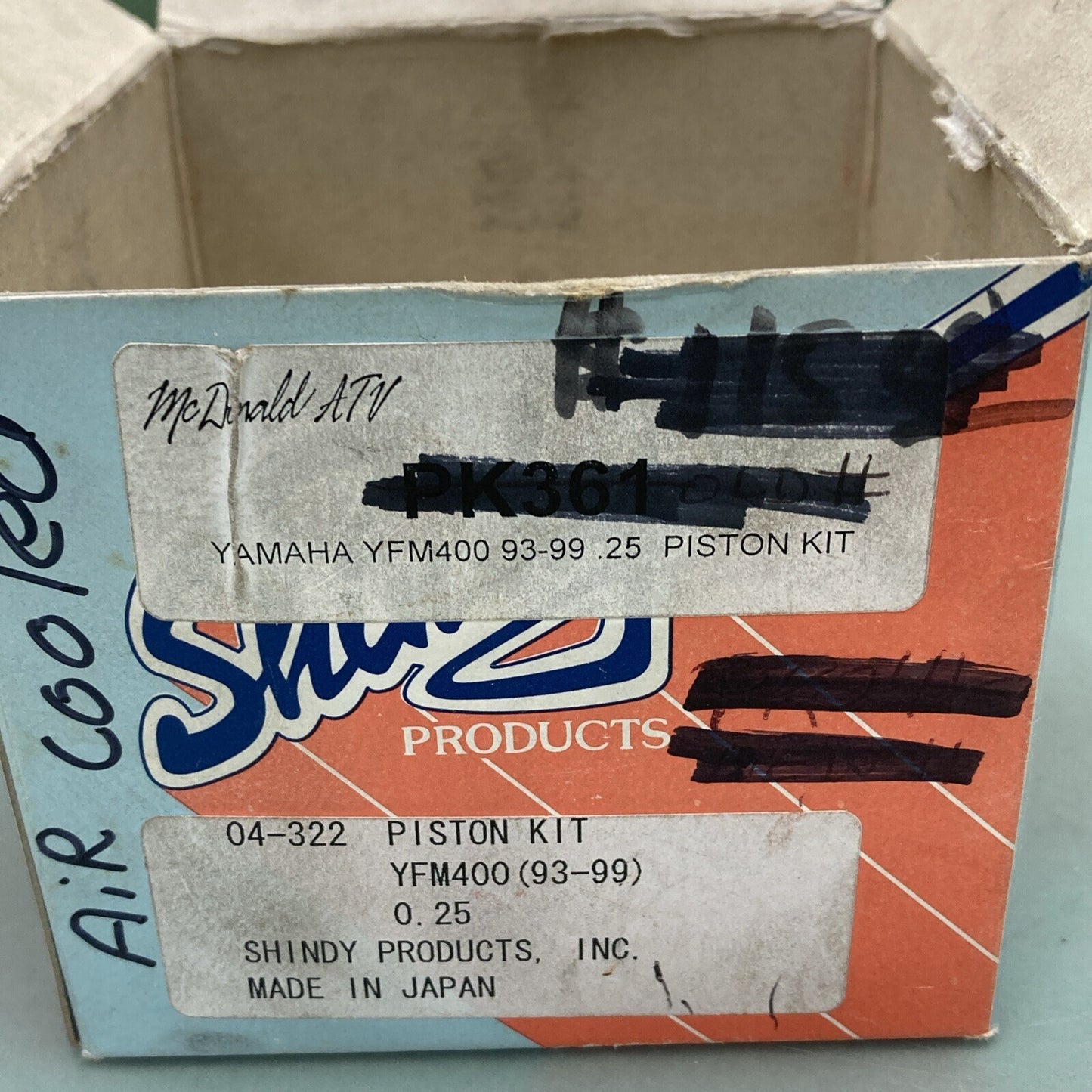 NEW GENUINE SHINDY 04-322 YFM400 (93-99) 0.25 PISTON KIT