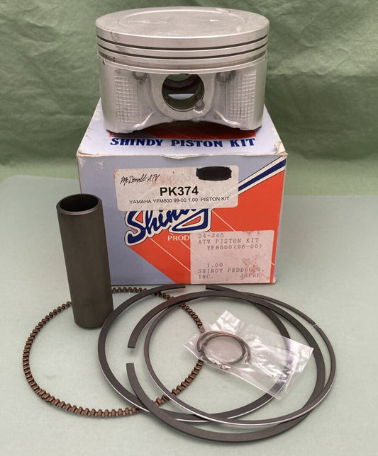 NEW GENUINE SHINDY PK374 YAMAHA YFM600 99-00 1.00 PISTON KIT 04-345