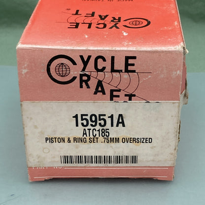NEW GENUINE CYCLE CRAFT 15951A .75MM OVERSIZED PISTON KIT ATC185 NO PIN