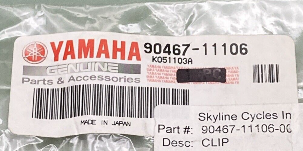 NEW GENUINE YAMAHA 90467-11106 FUEL TANK XC180K Clip