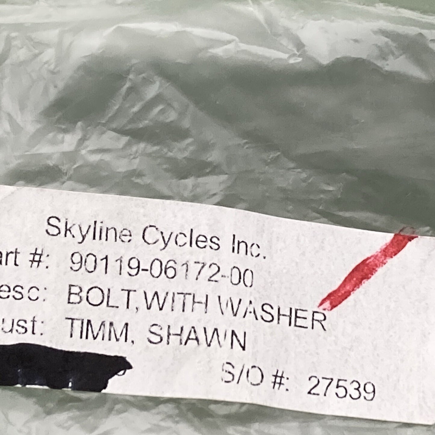 NEW REPLACES YAMAHA 90119-06172-00 AIR FILTER Bolt, with Washer