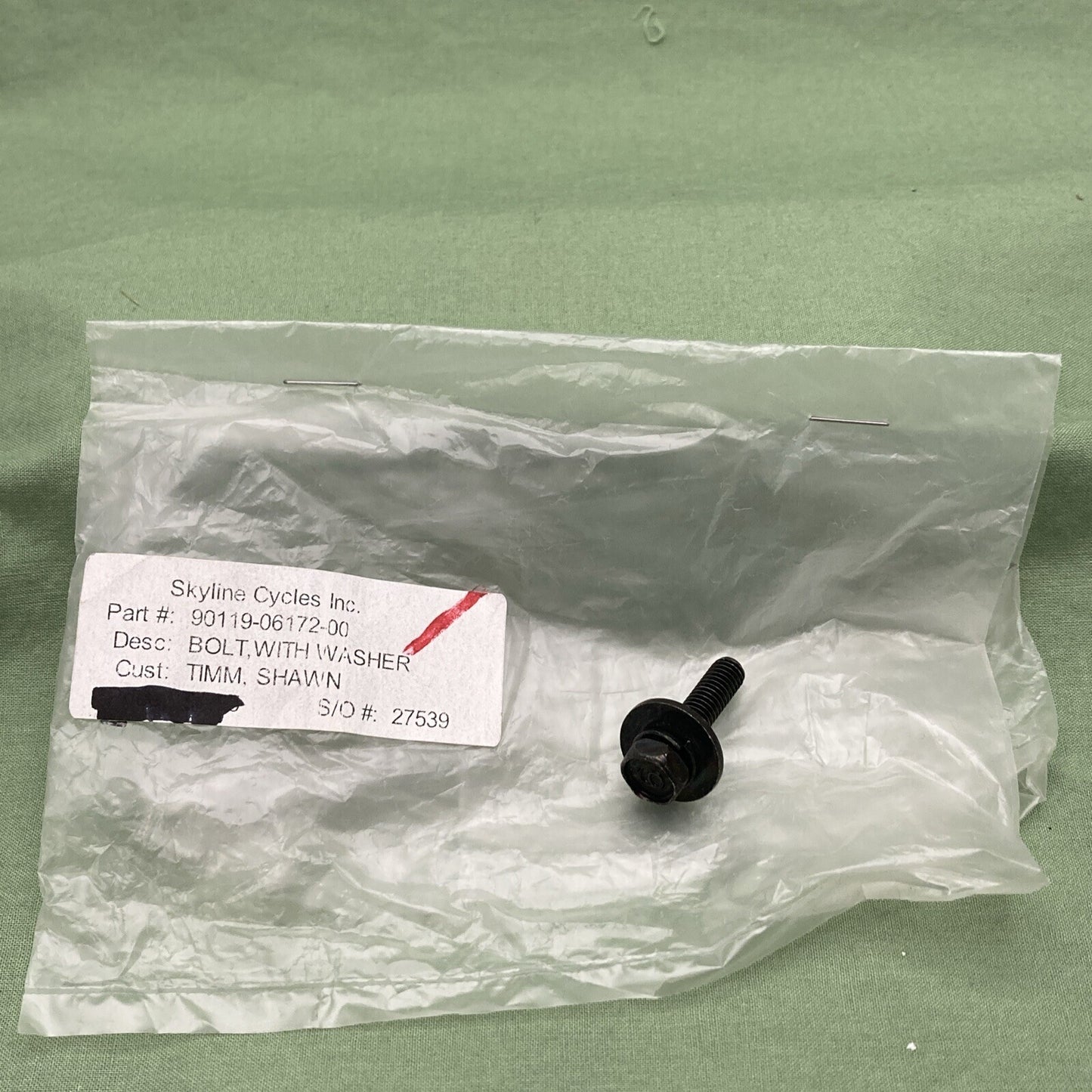 NEW REPLACES YAMAHA 90119-06172-00 AIR FILTER Bolt, with Washer