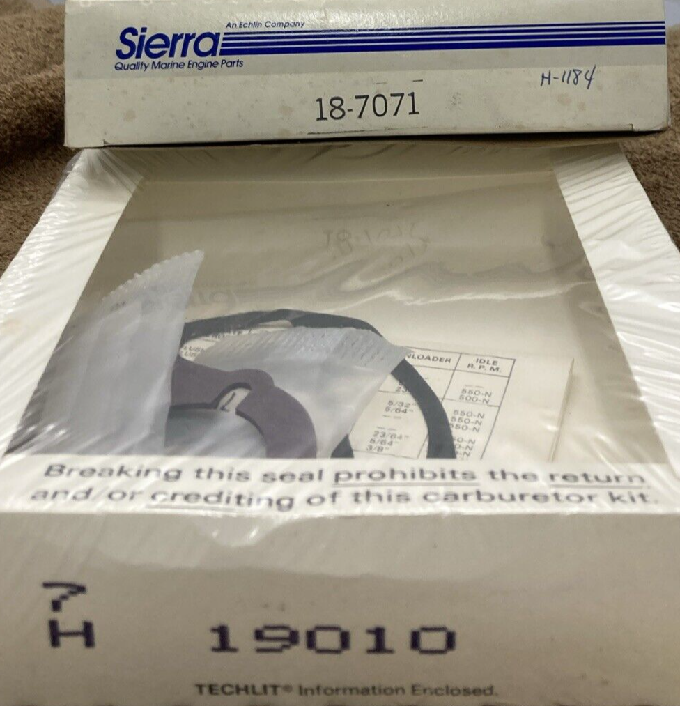 NEW GENUINE SIERRA 18-7071 CARBURETOR KIT SUPERCEDES 1397-3458, 380186