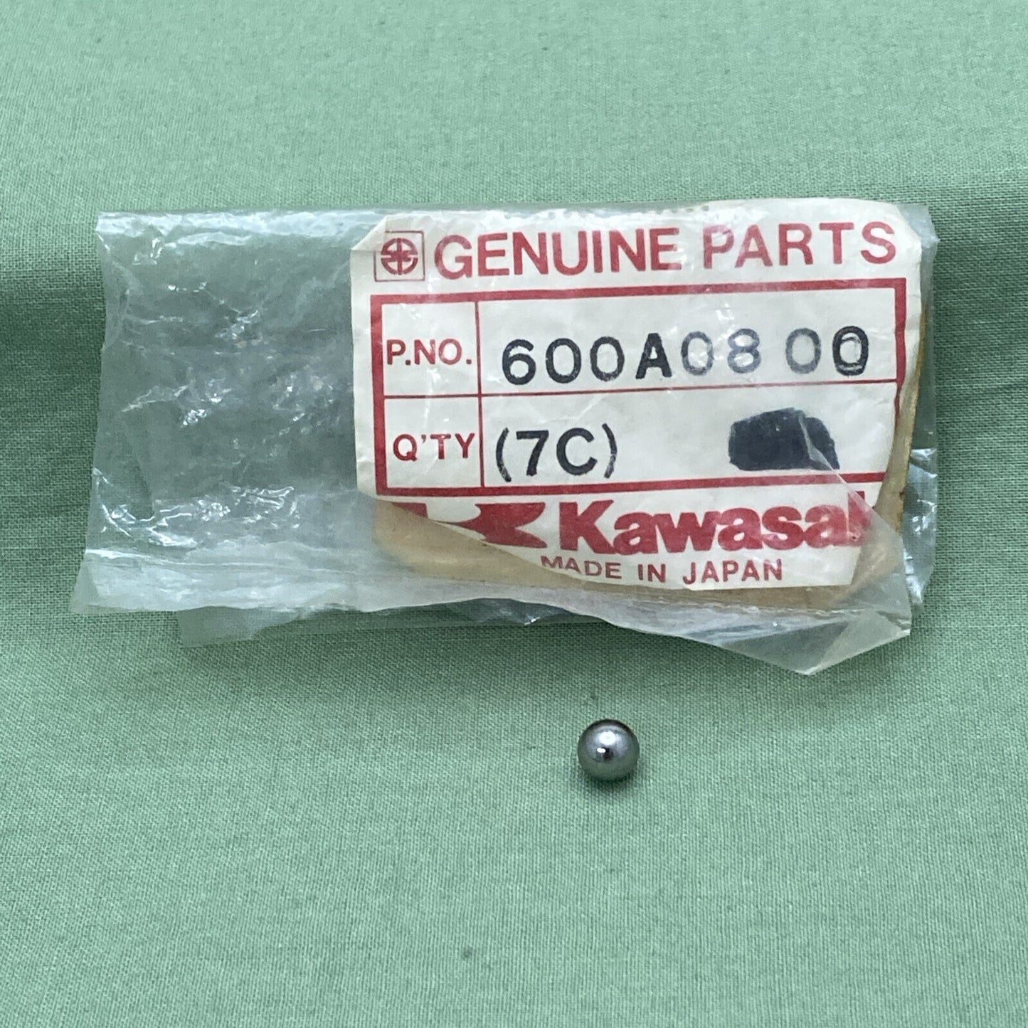 QTY 12 NEW GENUINE KAWASAKI 600A0800 FRAME Ball - Steel, 1/4"