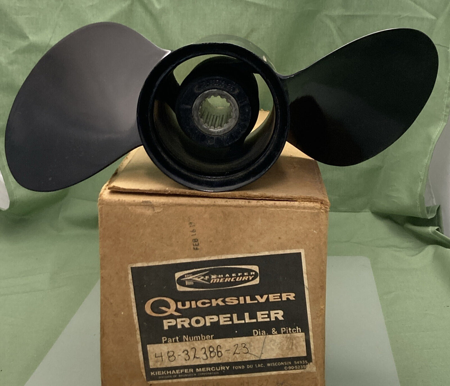 NEW GENUINE MERCURY QUICKSILVER 48-32386-23 ALUMINUM 2 BLADE PROPELLER