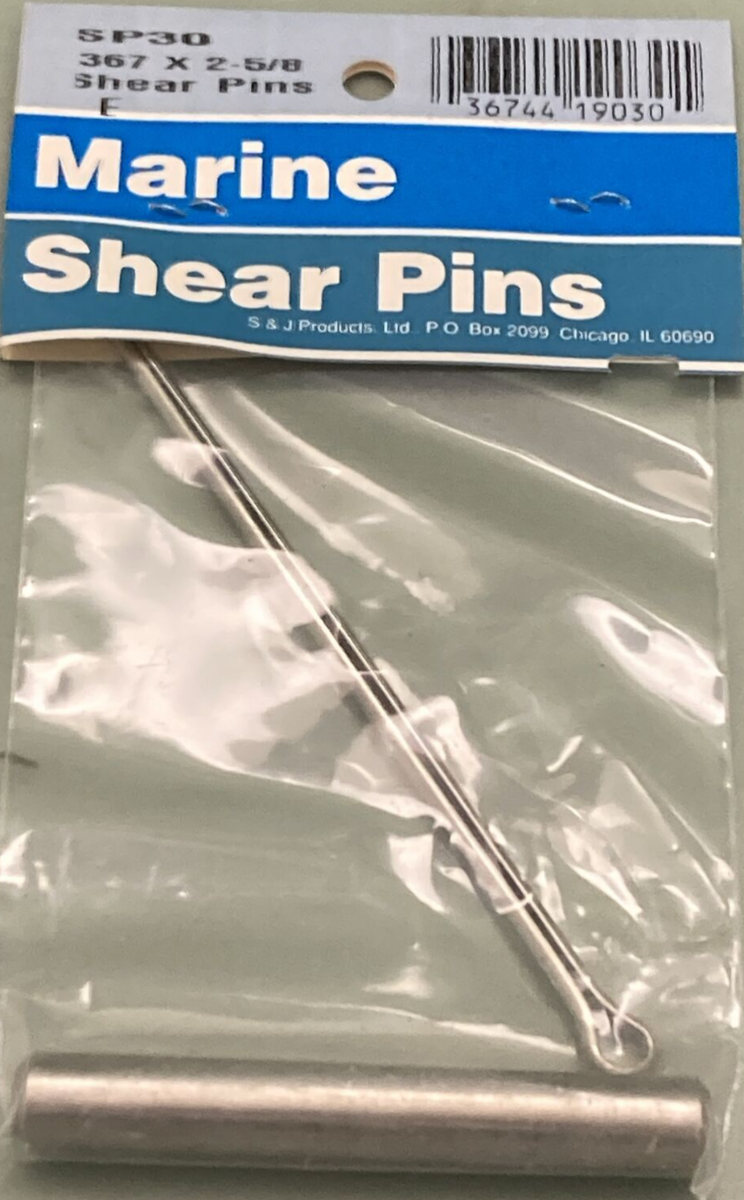 NEW GENUINE S & J SP30 E MARINE SHEAR PIN .367 x 2-5/8