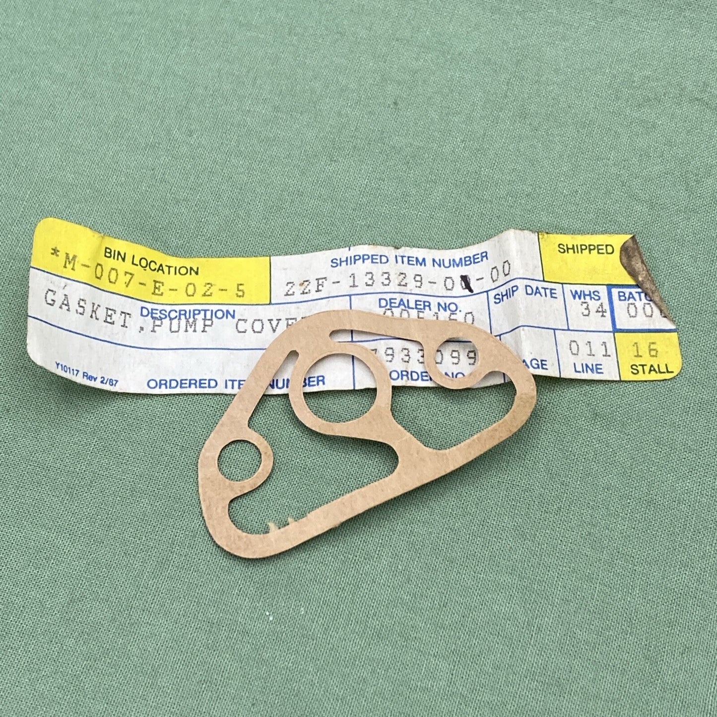 NEW REPLACES YAMAHA 22F-13329-00-00 OIL PUMP Gasket, Pump Cover