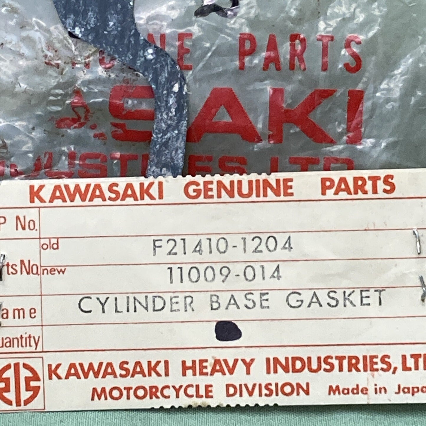 NEW GENUINE KAWASAKI 11009-014 GASKET CYLINDER BASE