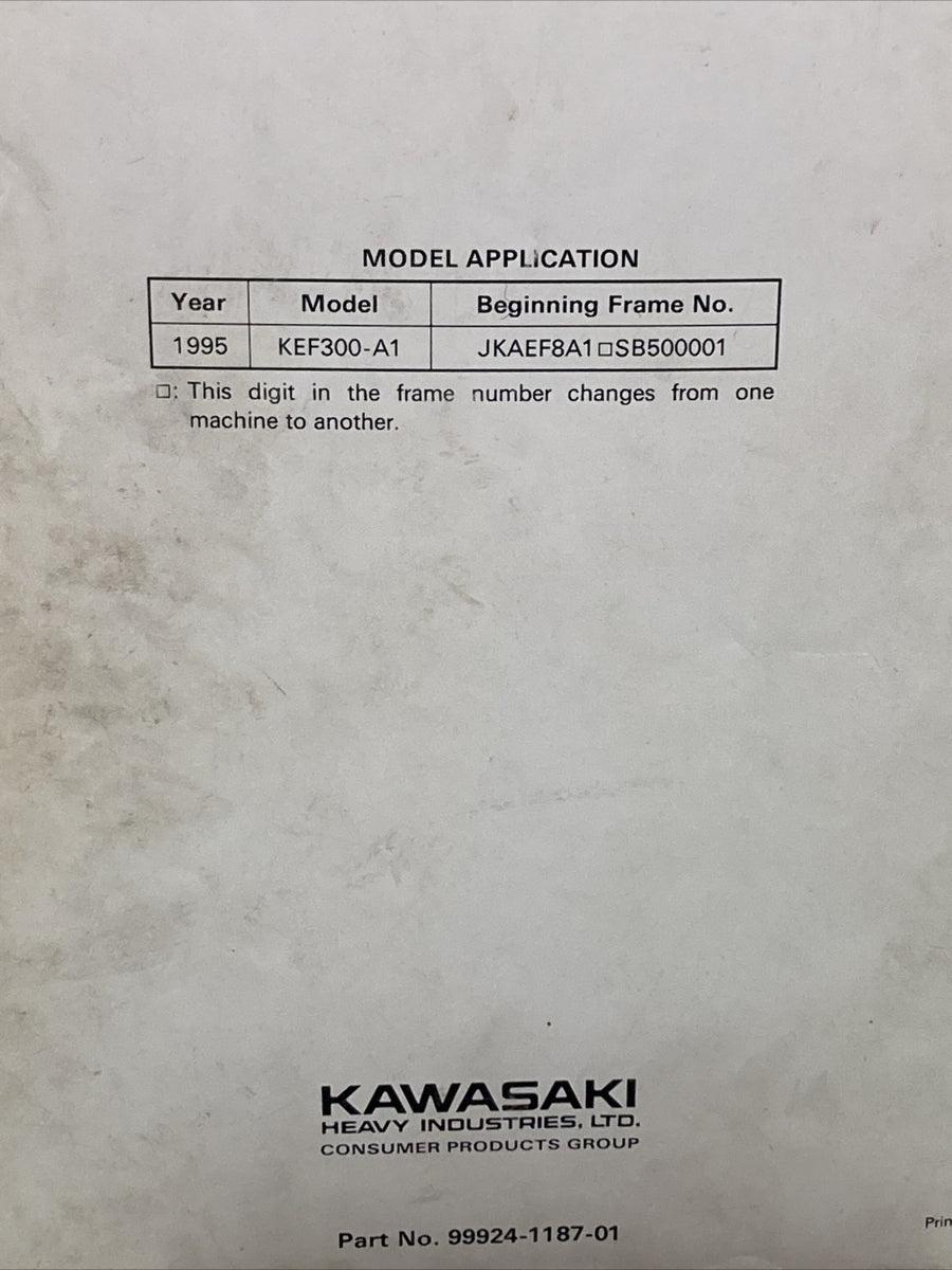 GENUINE KAWASAKI 99924-1187-01 SERVICE MANUAL LAKOTA 300
