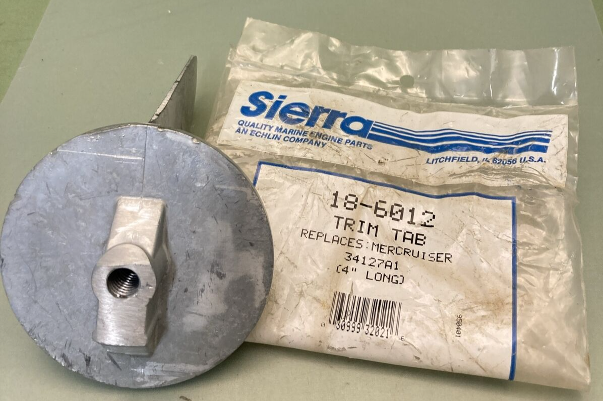 NEW GENUINE SIERRA 18-6012 ZINC TRIM TAB 4" LONG REPLACES MERCRUISER 34127A1
