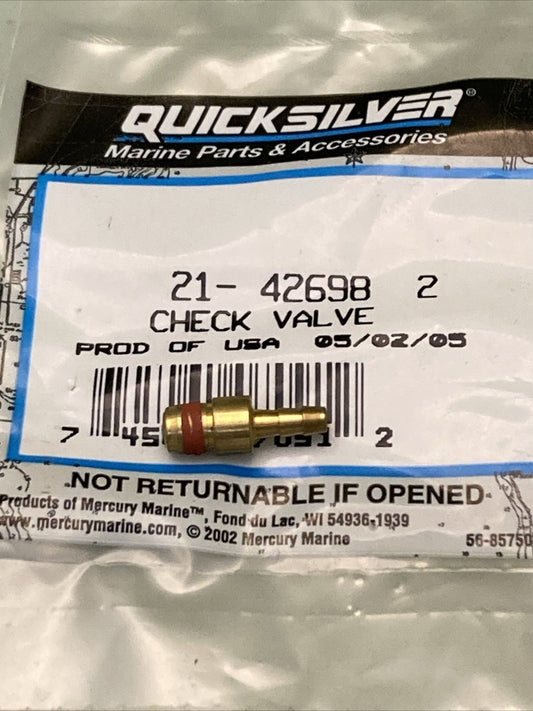NEW GENUINE MERCURY QUICKSILVER 21-42698 2 CHECK VALVE