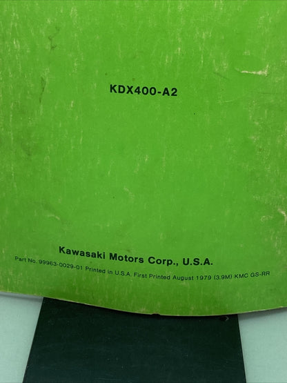 GENUINE KAWASAKI 99963-0029-01 OWNER'S AND SERVICE MANUAL KDX400-A2