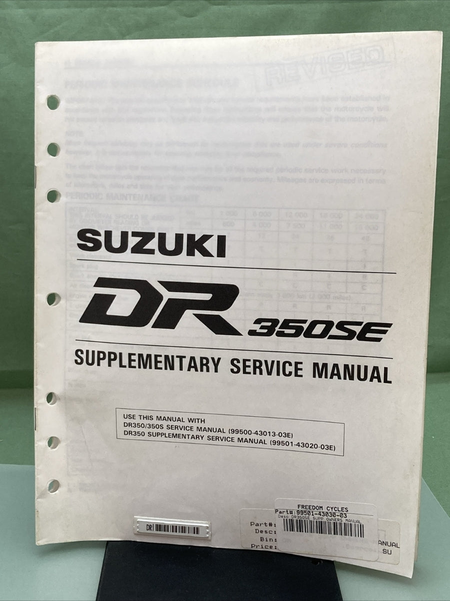 GENUINE SUZUKI 99501-43030-03 SUPPLEMENTARY SERVICE MANUAL 350SE