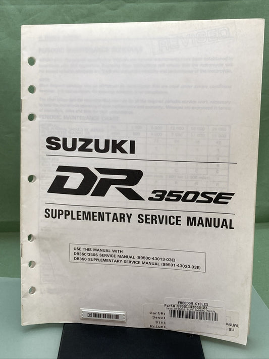 GENUINE SUZUKI 99501-43030-03 SUPPLEMENTARY SERVICE MANUAL 350SE