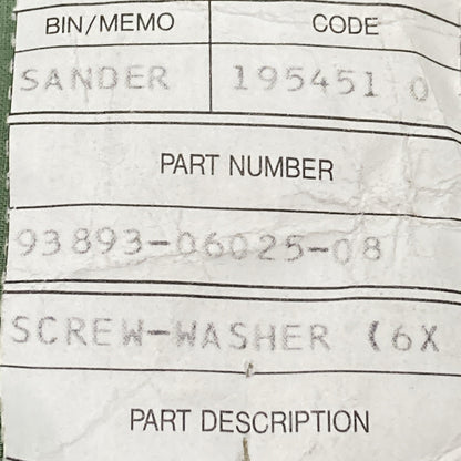 NEW GENUINE HONDA 93893-06025-08 WINDSCREEN Screw - Washer (6X25)