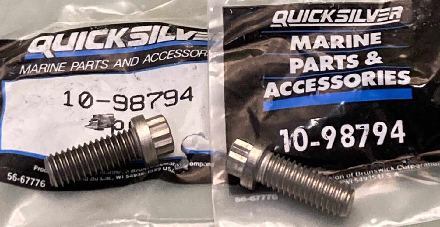QTY 2 NEW GENUINE MERCURY QUICKSILVER 10-98794 3/8" X 1-1/8”  Flange Screw