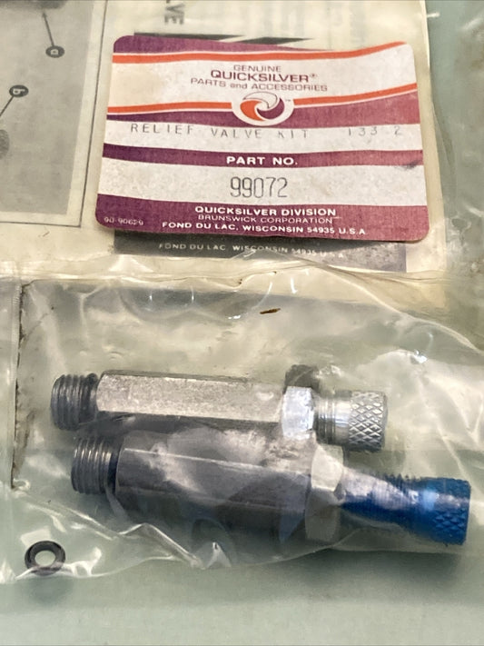 NEW GENUINE MERCURY QUICKSILVER 99072 RELIEF VALVE KIT